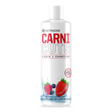 NutraOne Carni Cuts liquid L-Carnitine bottle with fruit graphics on a white background