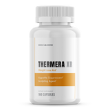 Thermera XR weight loss aid supplement bottle in a white bottle with orange accents on a transparent background.