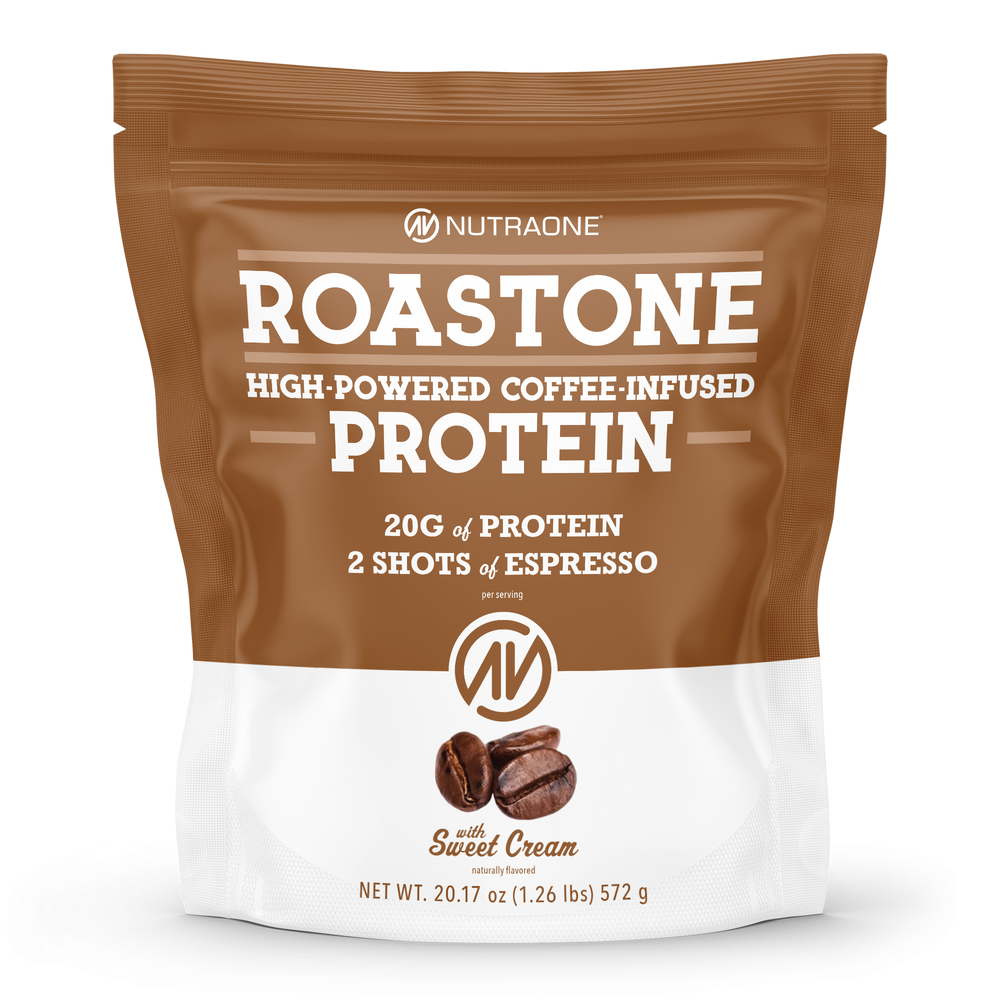NutraOne Roastone protein package on a white background